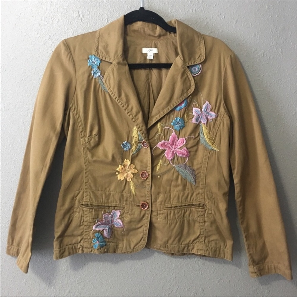 J. Jill floral embroidered jacket blazer